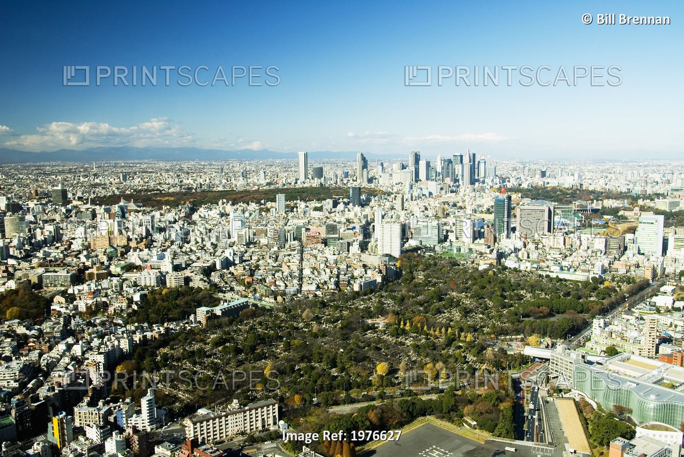 Japan, Roppongi; Tokyo, And Shinjuku, Imperial Palace, Aerial View Including ...