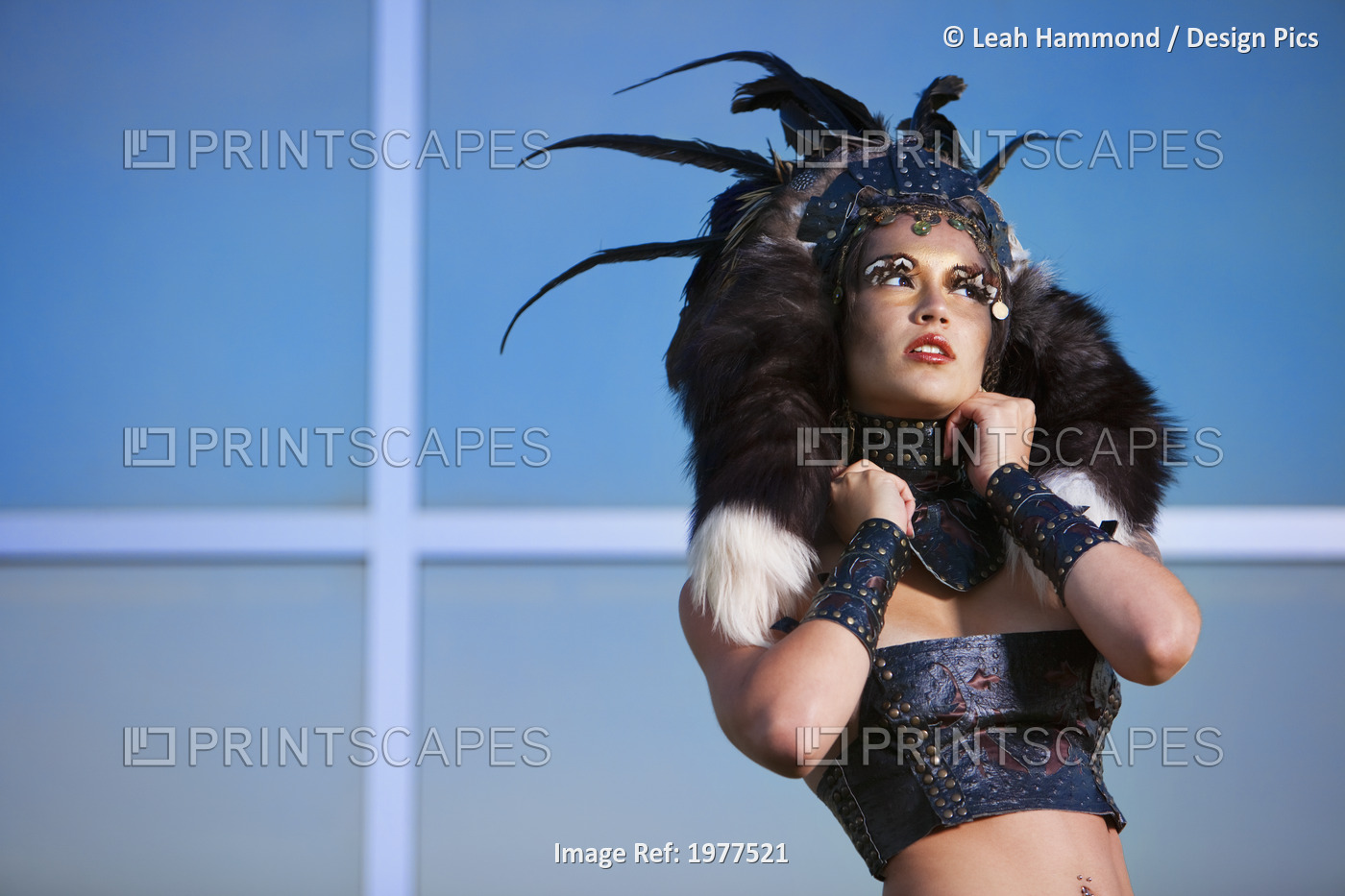 A Glamorous Look With Fur And Feather Accessories; Edmonton Alberta Canada