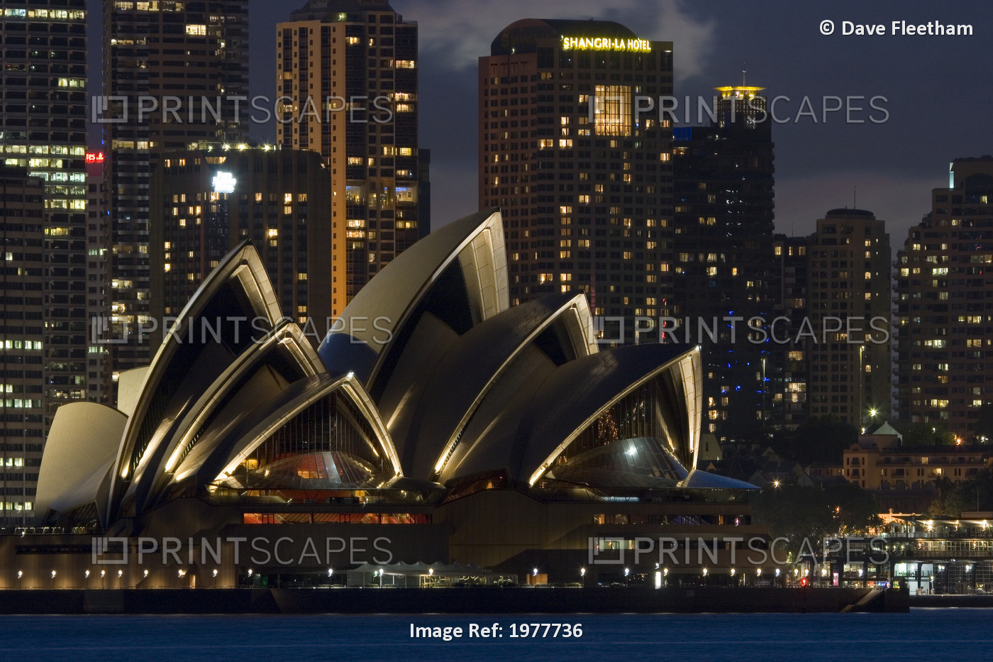 Australia, Sydney, View of Opera House at night; Sydney Harbor