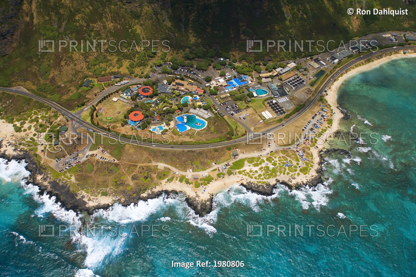 USA, Hawaii, Aerial view of Sea Life Park And Makapu'u Beach; Oahu