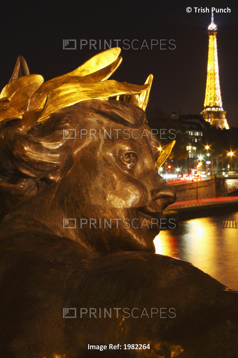 Night Lights Of The Eiffel Tower And The River Seine As Seen From The Pont ...