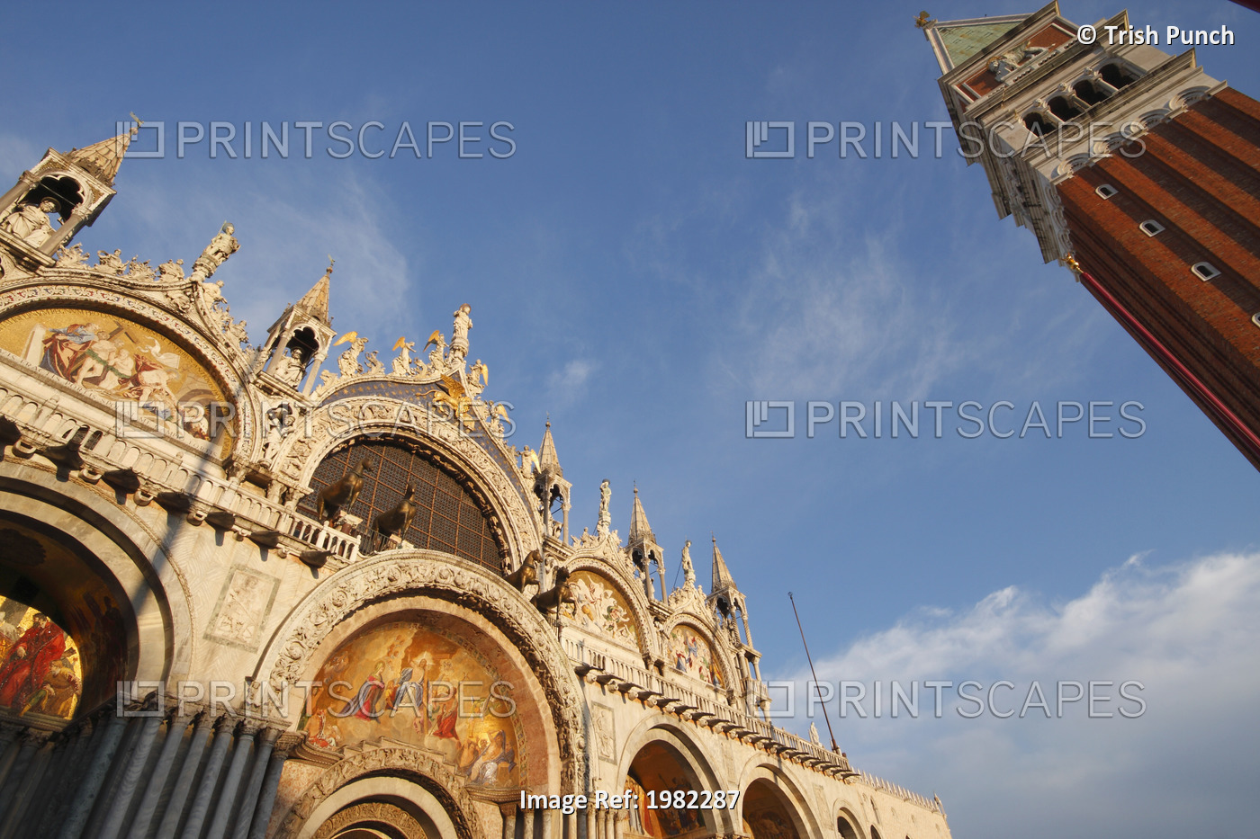St. Marks's Basilica And Campanile Off Piazza San Marco Or St. Mark's Square; ...
