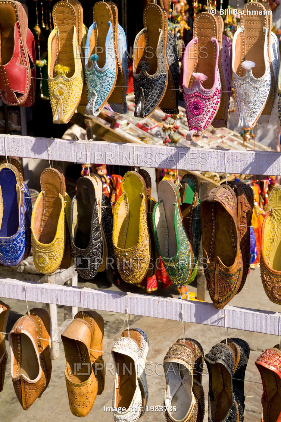 India, Rajasthan, Jaipur, Shoes For Sale For Shopping In Downtown Center Of The ...