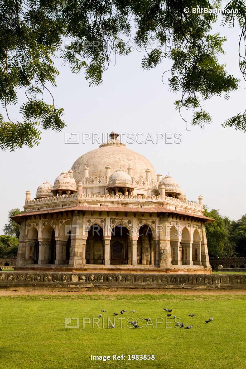 India, New Delhi, Beautiful Peaceful Park, Isa Khan Tomb Burial Sites.