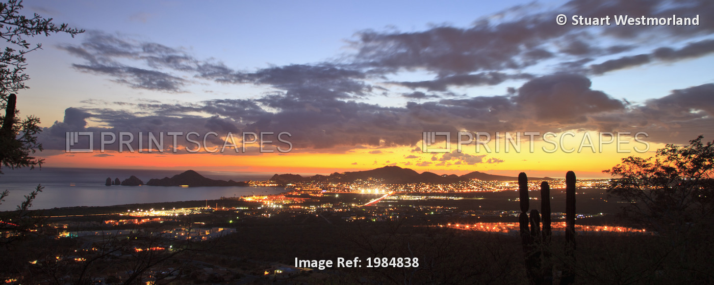 View Of Cabo San Lucas At Sunset; Cabo San Lucas, Baja California Sur, Mexico