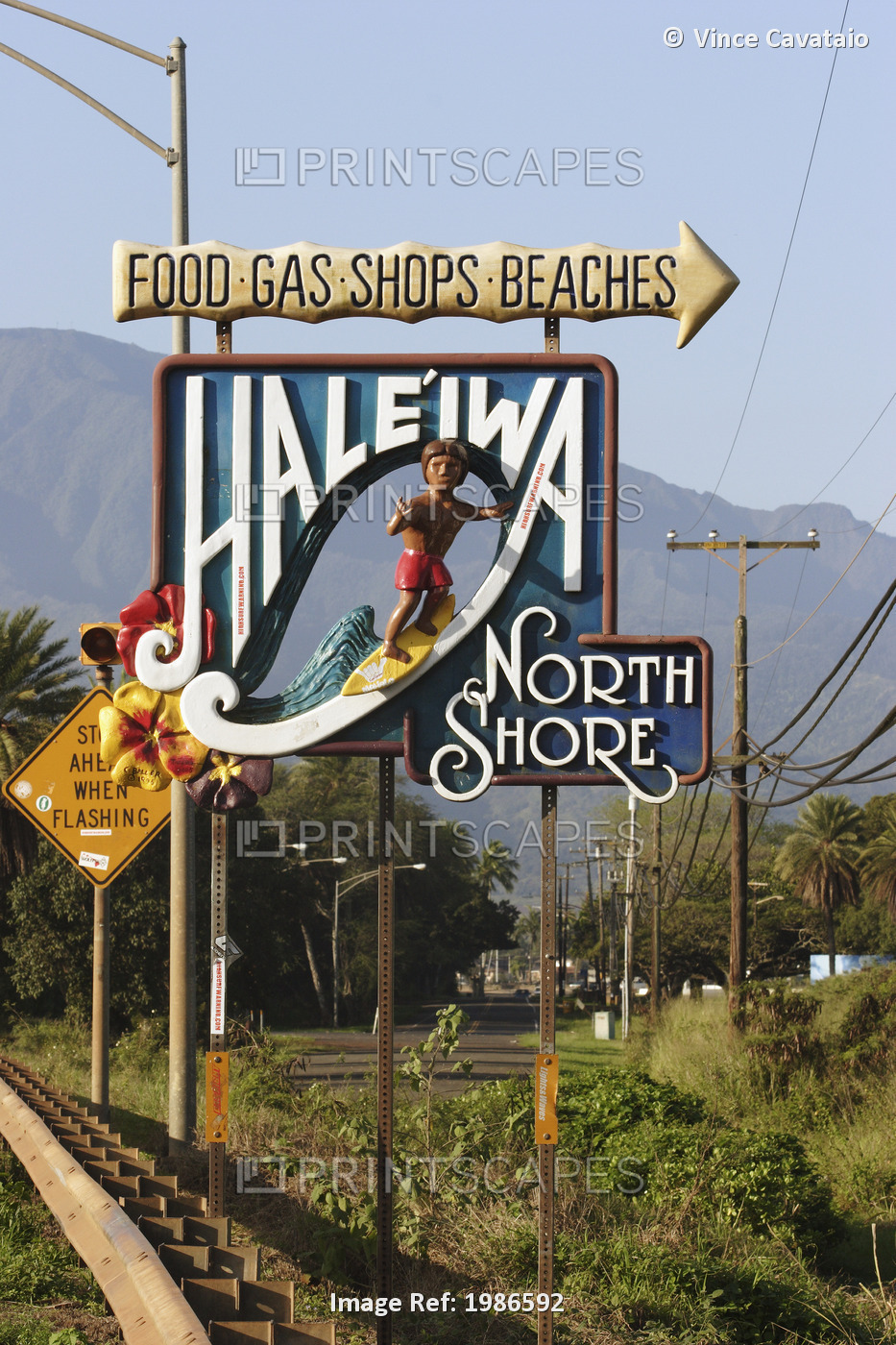 Welcome Sign For The Town Of Haleiwa; Oahu, Hawaii, United States Of America