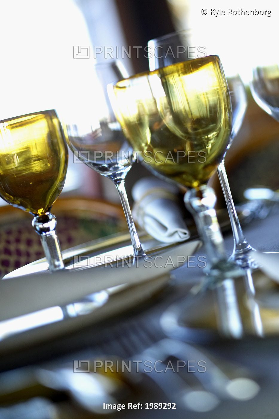 Hawaii, Big Island, Four Seasons Hualalai, White Wine In Glasses On A Table.