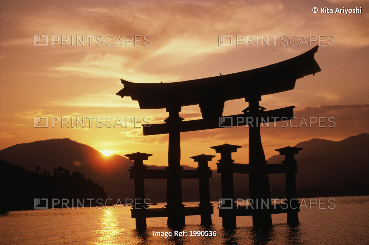 Japan, Kyushu, Miyajima Torii Gate In Water, Itsukushima Shrine, Peaceful ...