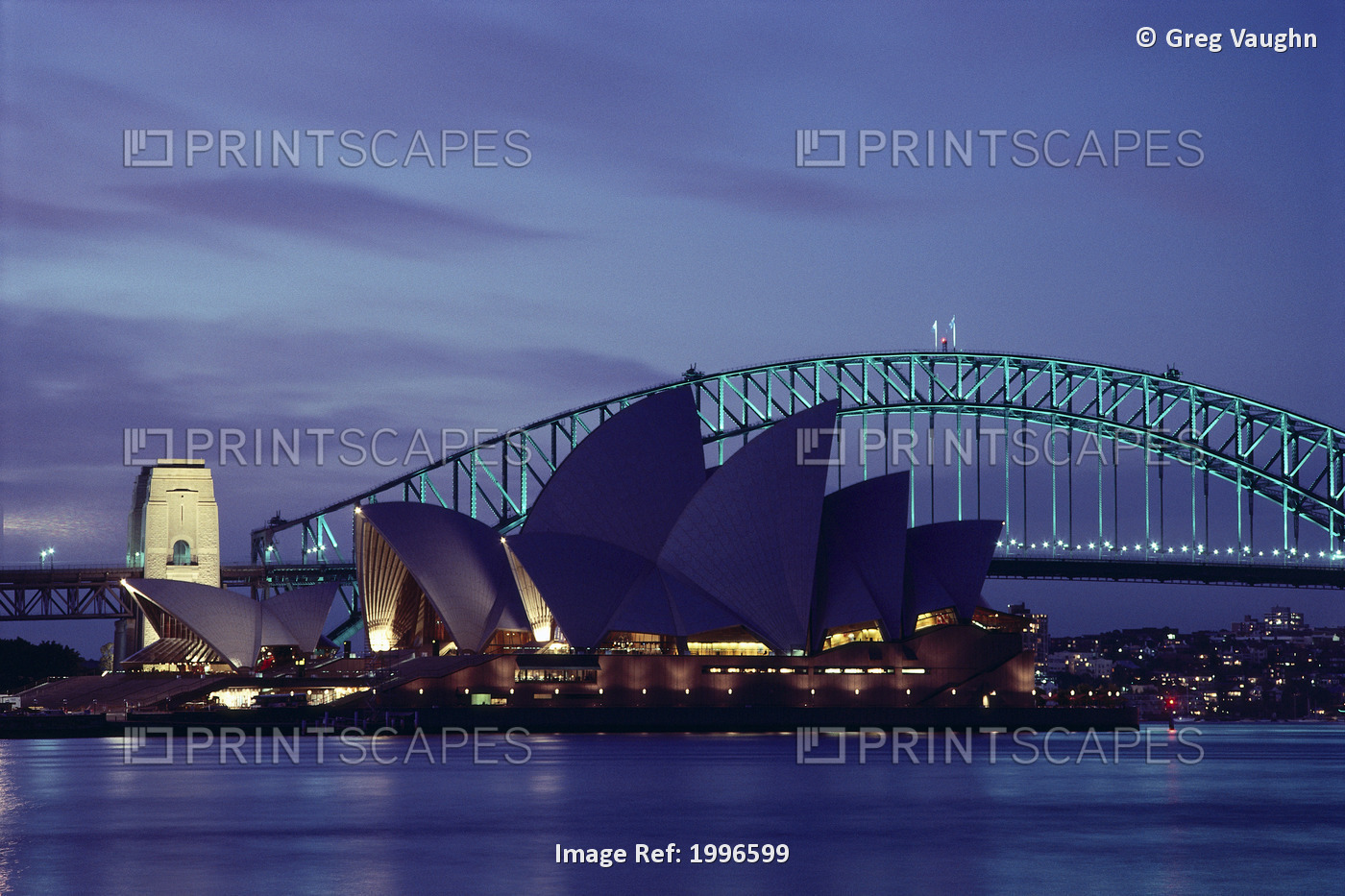 Australia, New South Wales, Sydney Opera House, Harbor And Bridge At Twilight, ...