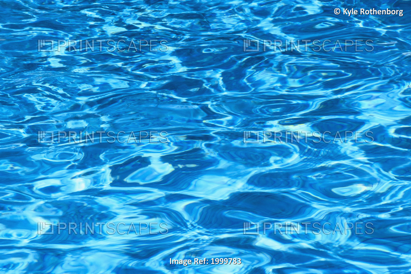 Aqua Blue Water Reflections In Pool, Multicolored, Detail