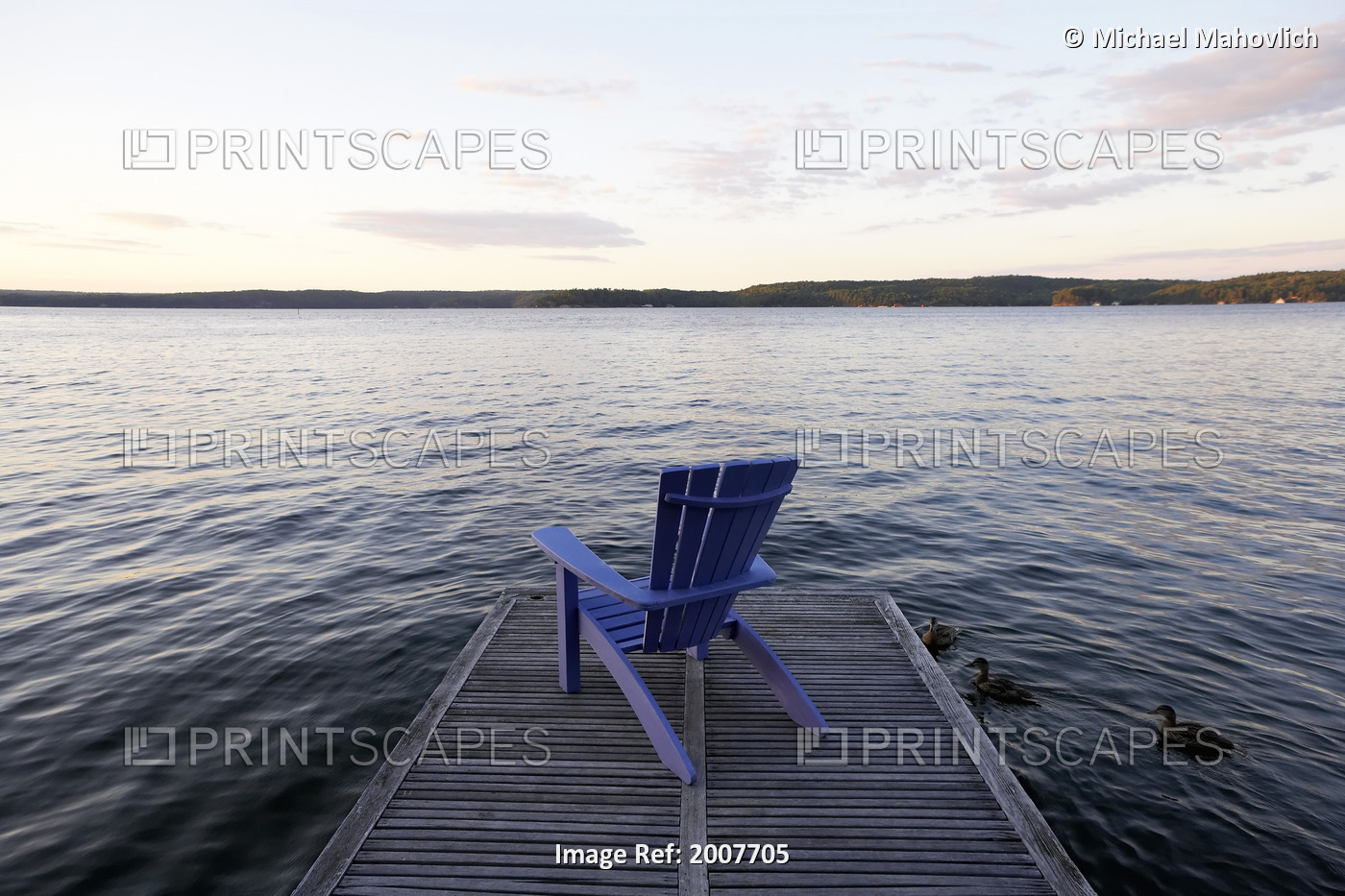 Chair On Dock, Lake Rosseau, Muskoka, Ontario