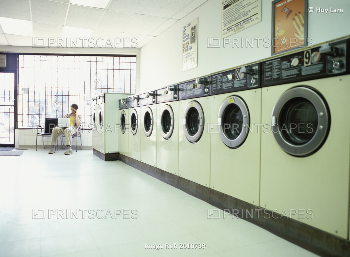 Fv3690, Huy Lam; Man Sits In Laundromat