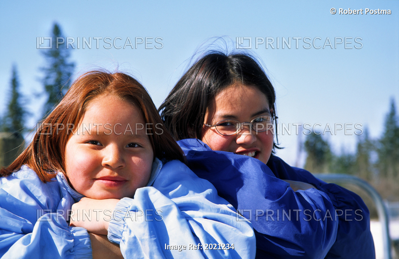 Portrait Of Young Girls, Pelly Crossing, Yukon.