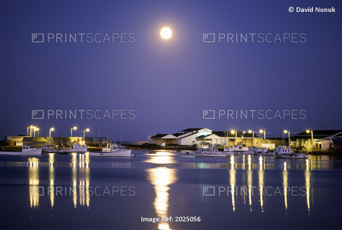 Moonrise Over Fishing Boats, Graham Pond, Prince Edward Island