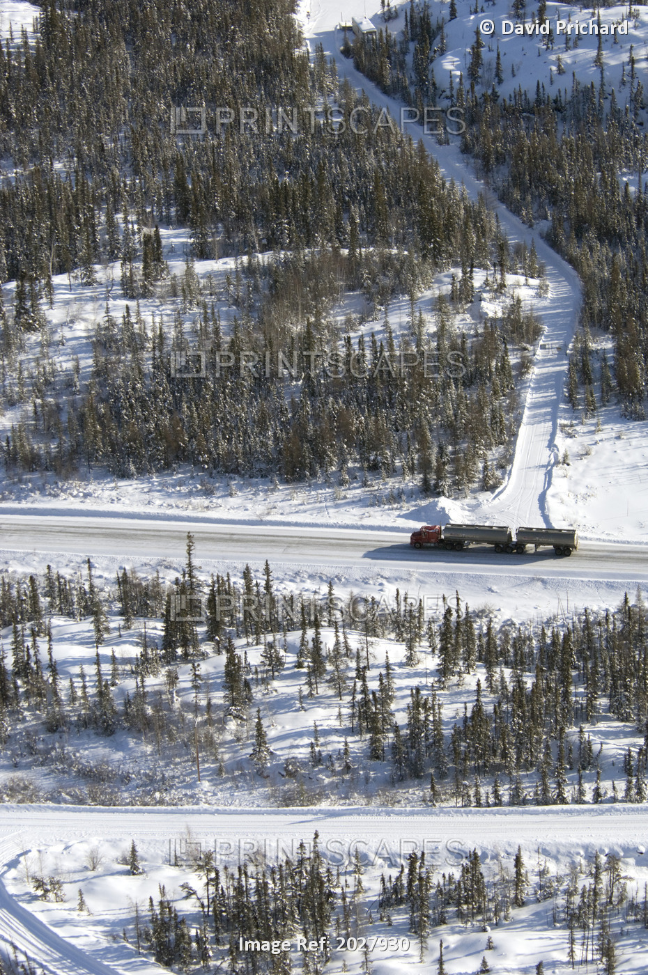 Fuel Transport Truck On Route To Diamond Mines, Northwest Territories
