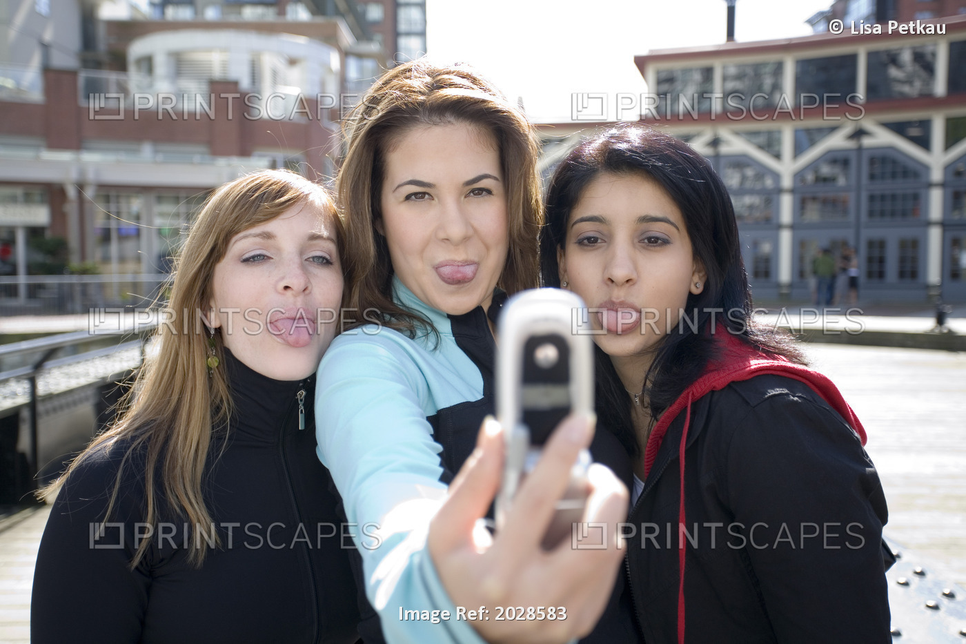 Woman Taking A Funny Picture With A Camera Phone, The Roundhouse, Yaletown, ...