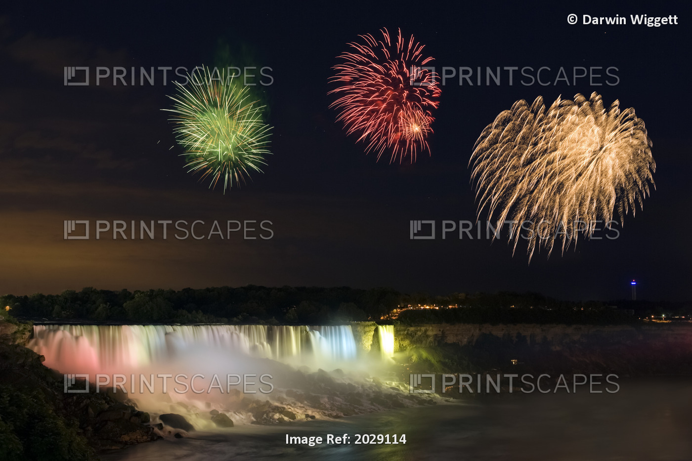 Fireworks Over The American Falls, Niagara Falls, New York, Usa