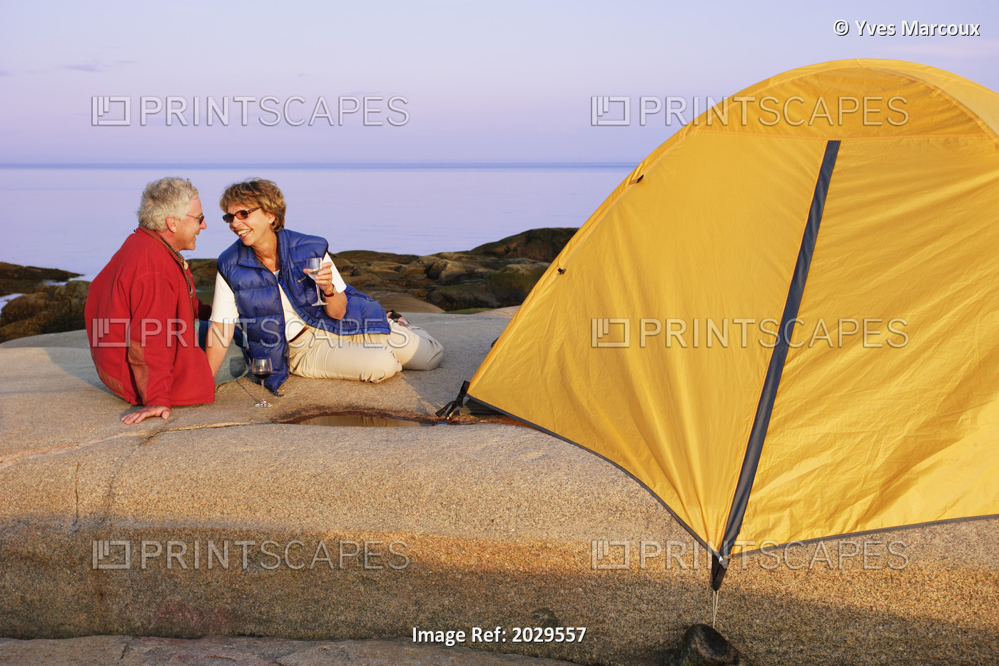 Senior Couple Camping, St. Lawrence Marine Park, Les Bergeronnes, Quebec