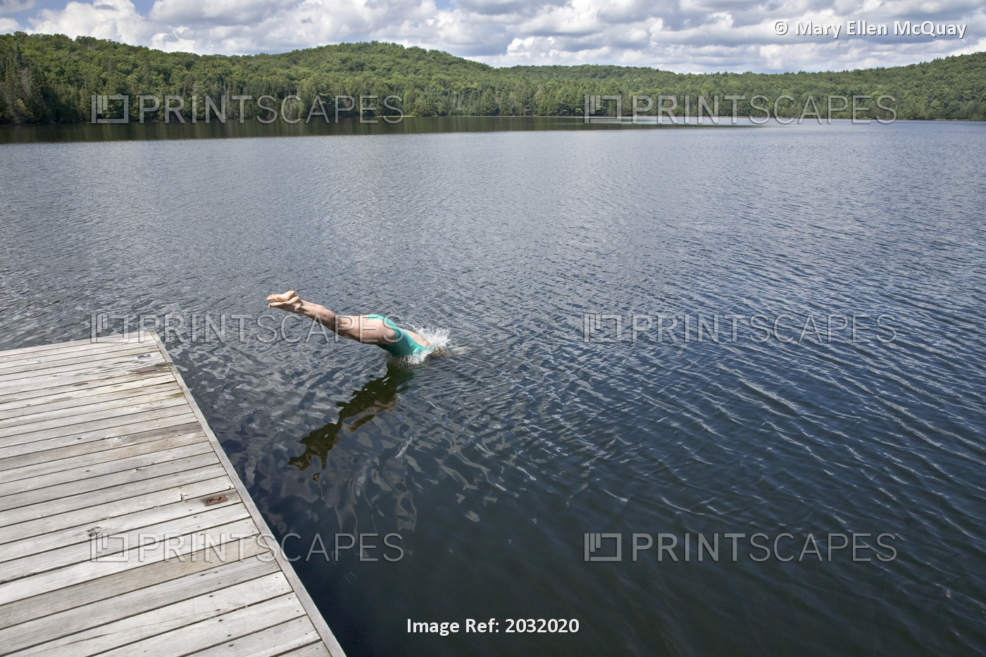 Woman Diving, Smoke Lake, Algonquin Park, Ontario