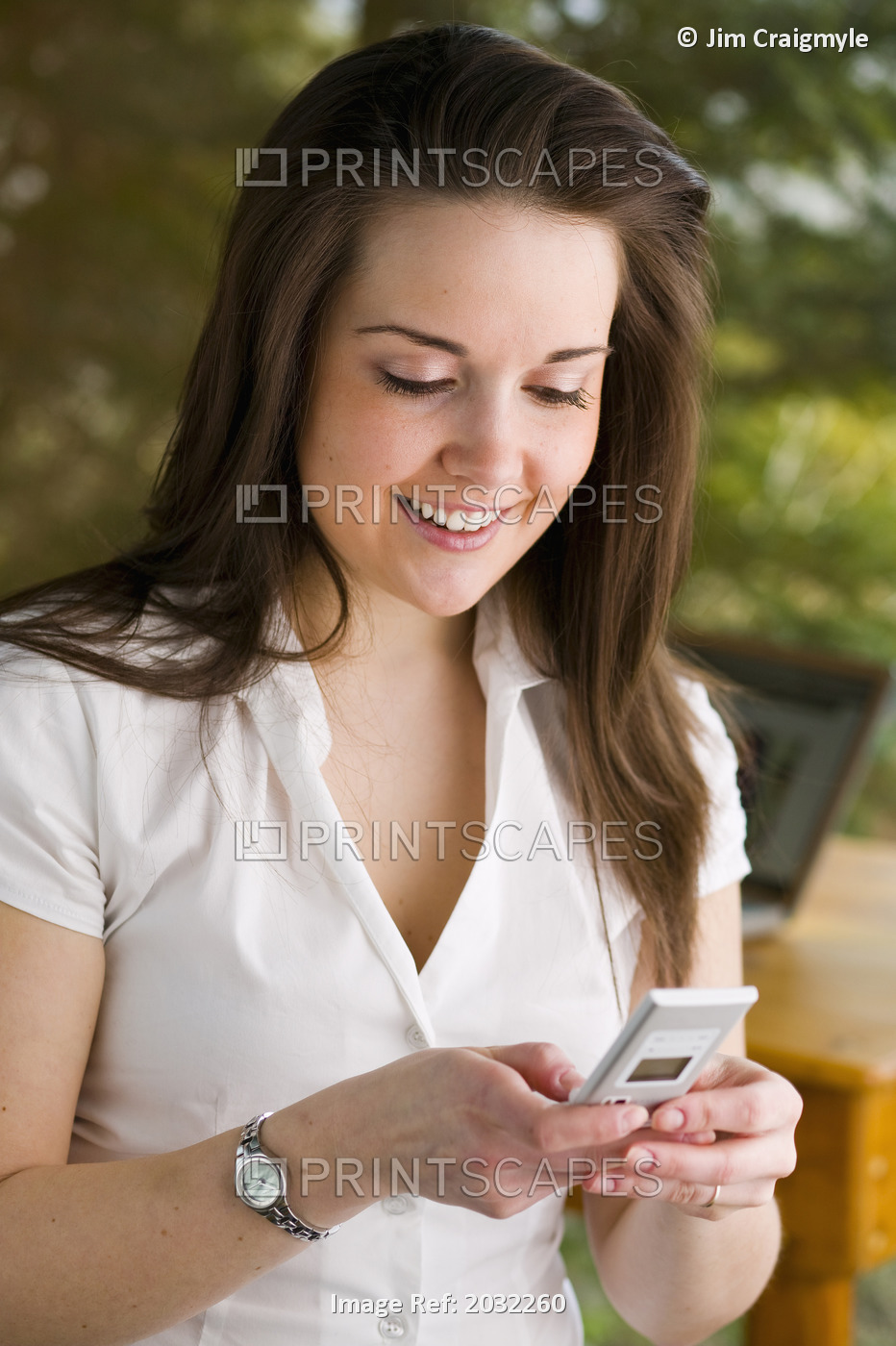 Woman Sending Text Message, Bradford, Ontario