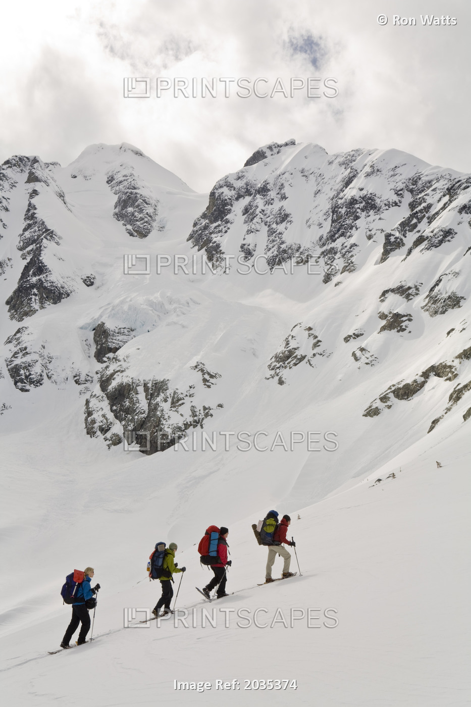 Snowshoers Ascend To Vantage Pass With Anniversary Glacier And Joffre Peak In ...