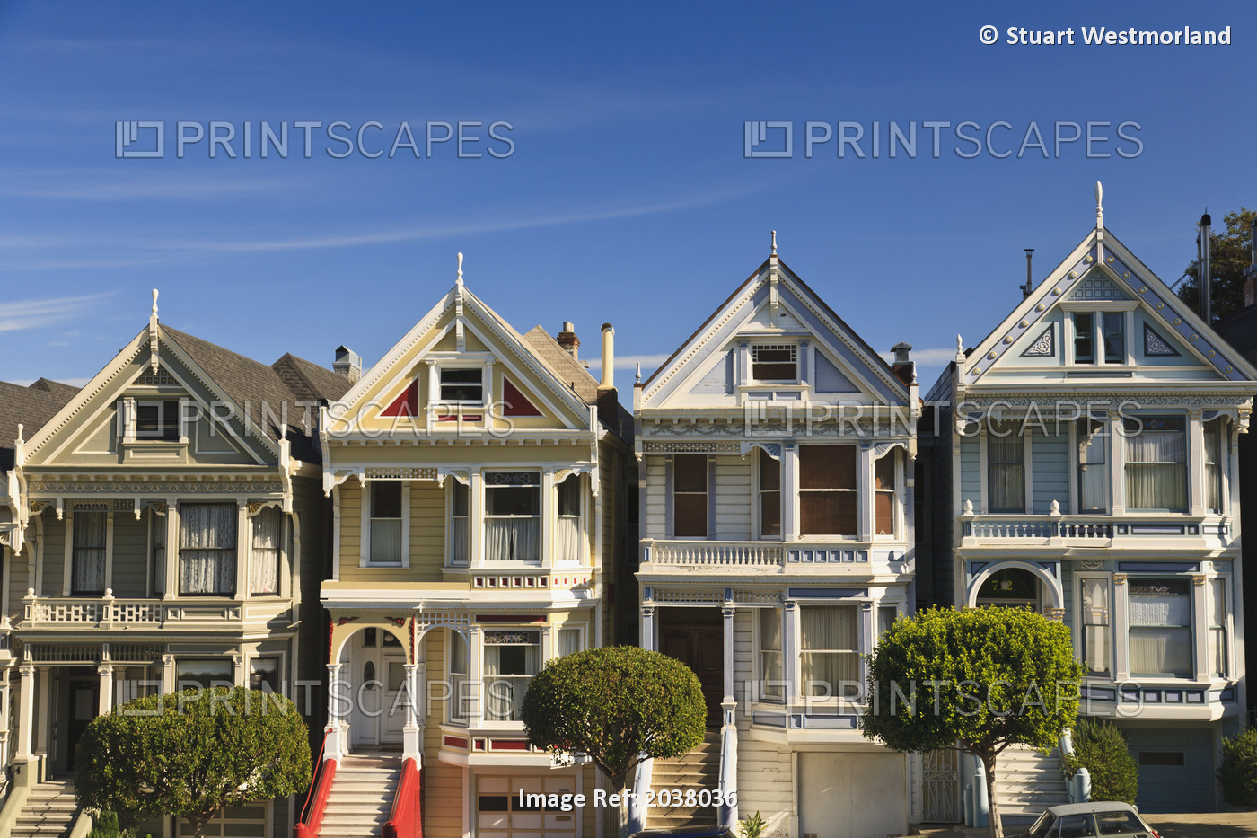 Victorian Style Homes Near Alamo Square; San Francisco California United States ...