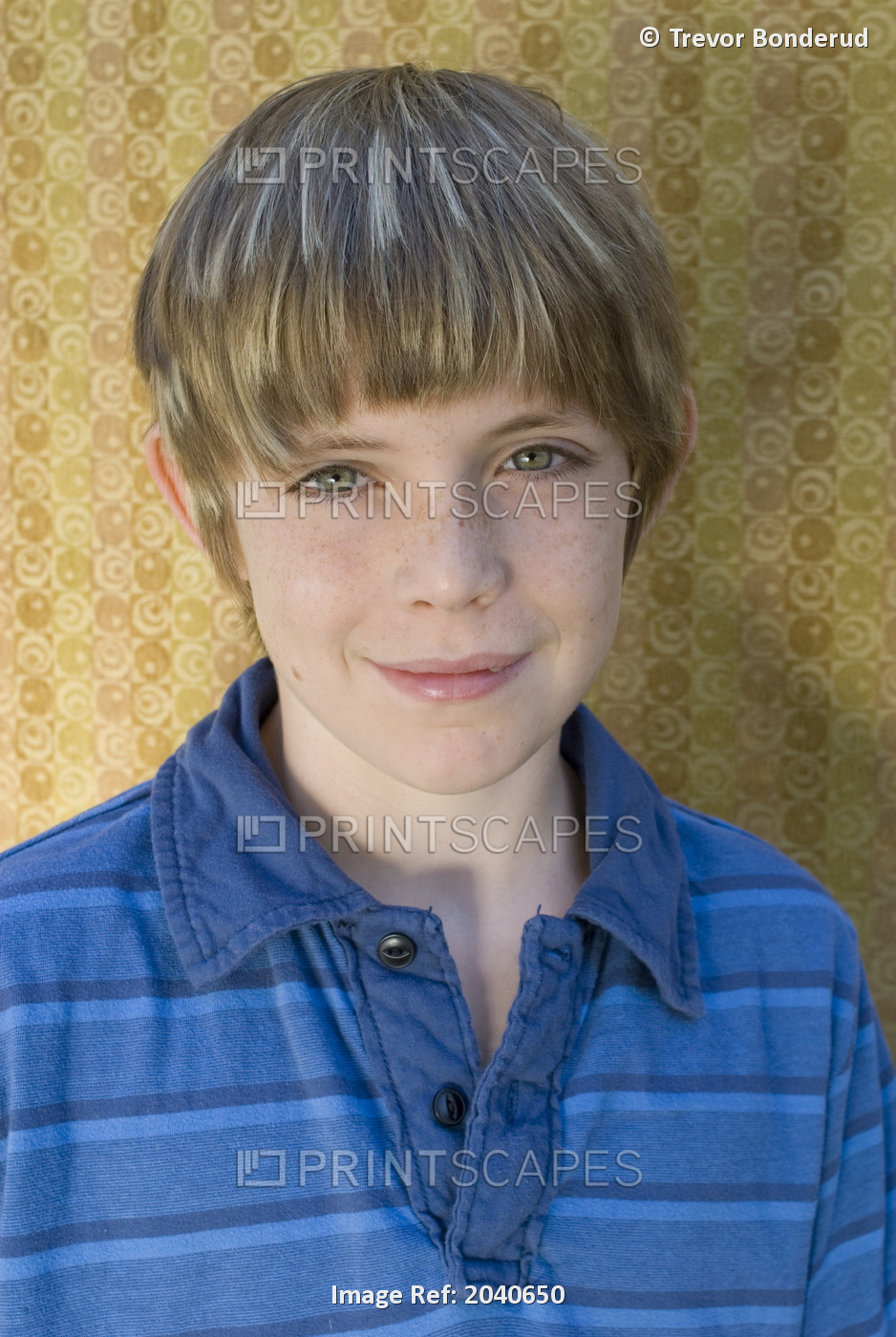 Portrait Of Boy On A Patterned Background