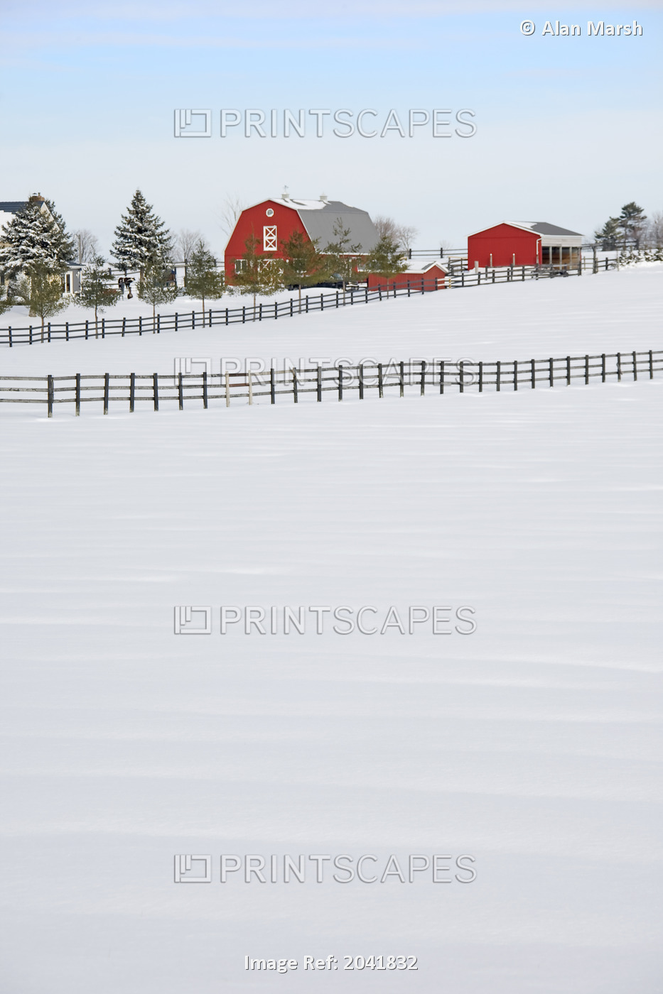 Red Barn In Winter, Near Zephyr, Ontario