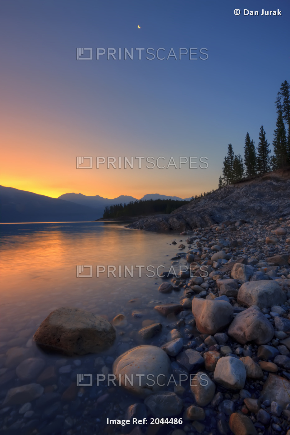 Summer Sunrise On Abraham Lake In The Canadian Rockies, Alberta, Canada