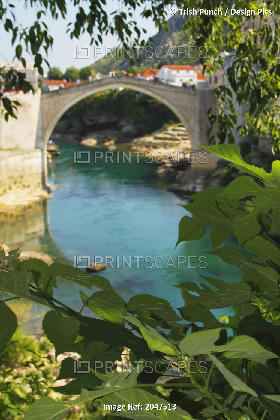 Stari Most Or Old Town Bridge Over The River Neretva; Mostar, Muslim-Croat ...