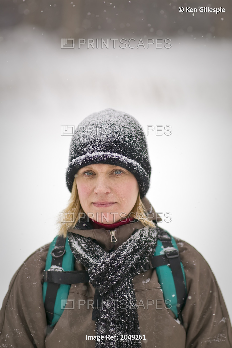 Portrait Of A Woman On A Winter Day, The Forks, Winnipeg, Manitoba