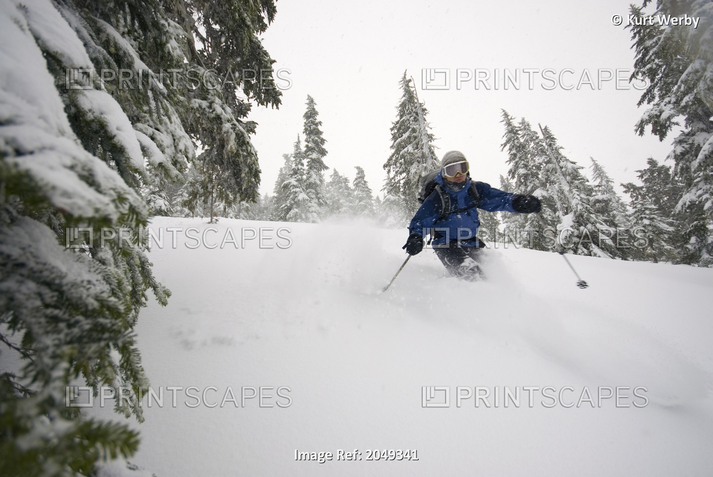 Skier In The Cascade Mountains, British Columbia