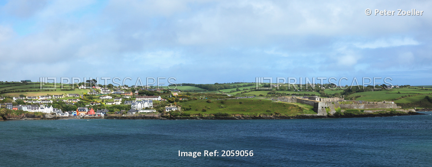 A Town On The Coast Near Kinsale Charles Fort In Summercove; County Cork, ...