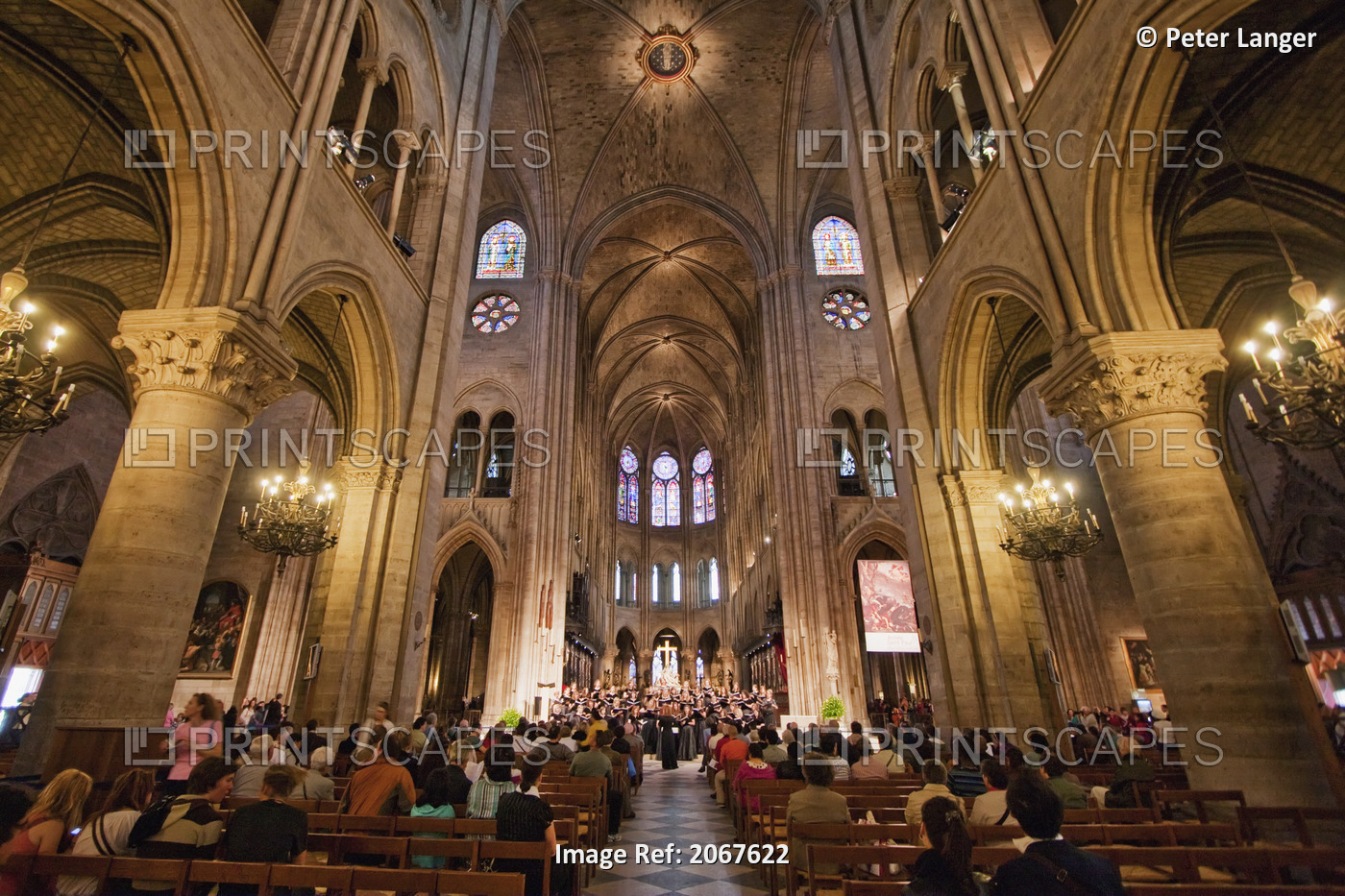 Choir Performing During A Mass In Notre Dame De Paris Cathedral, Paris, France