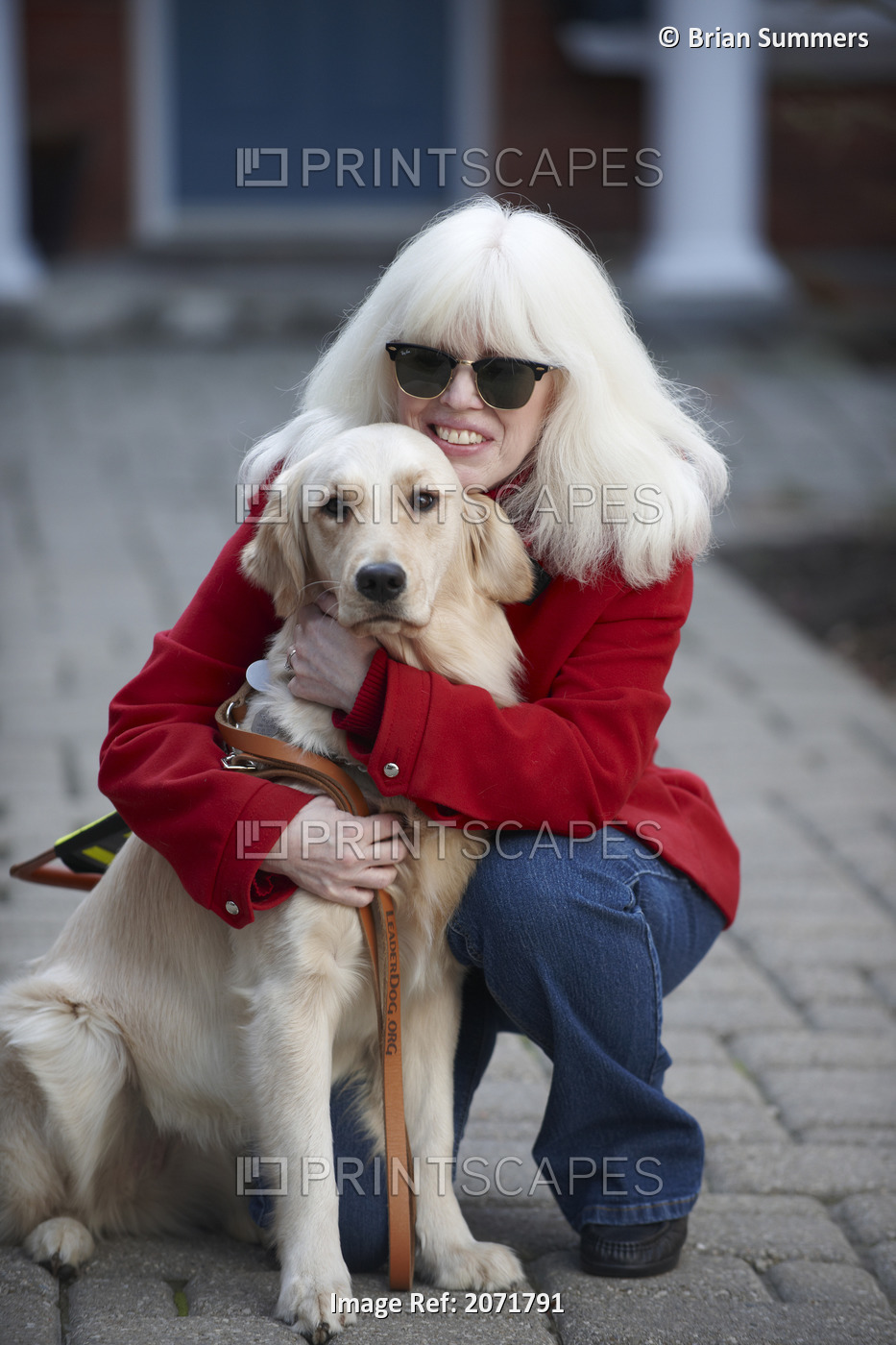 Blind Woman With Guide Dog, Courtice, Ontario