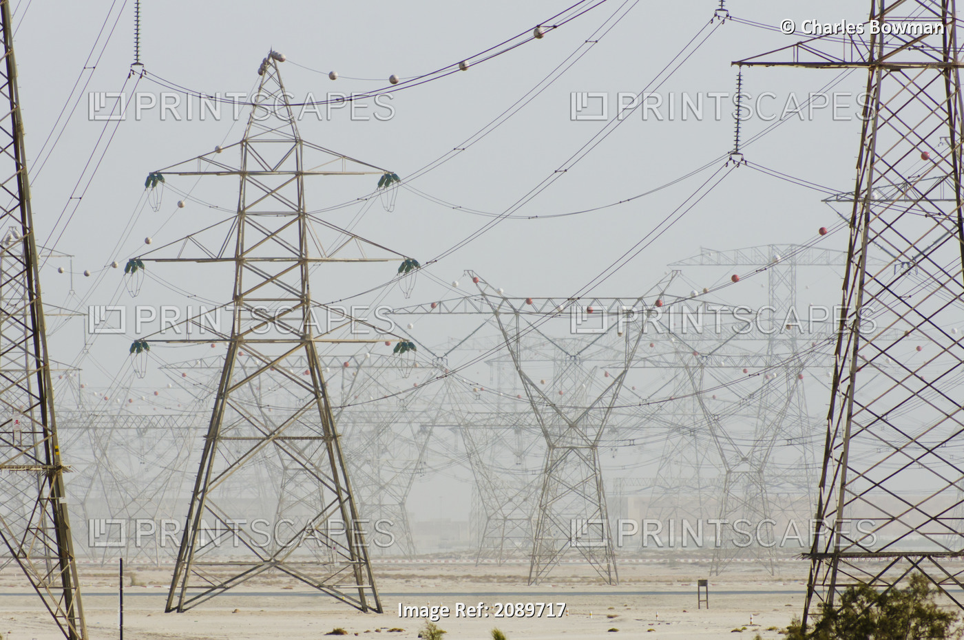 Electricity Pylons In Dubai, Uae