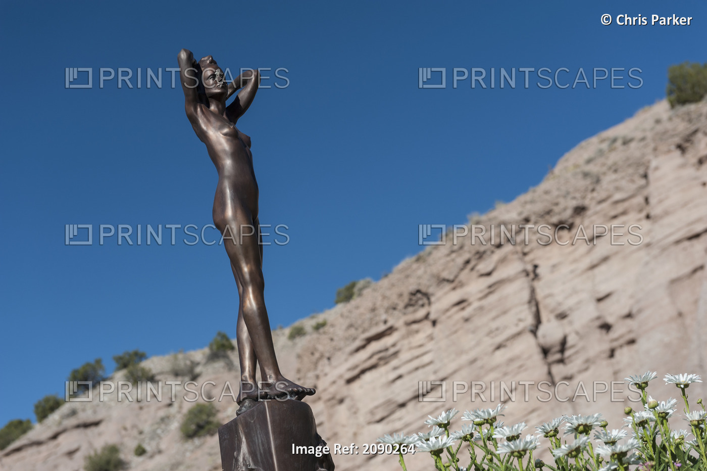 Bronze Statue Of A Naked Woman At Ojo Caliente Mineral Springs In Northern New ...