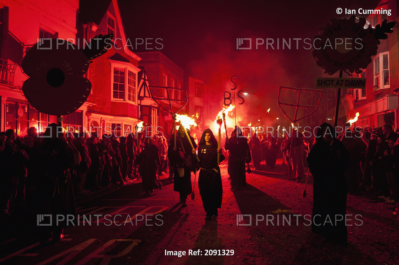 People Dressed As Monks From Southover Bonfire Society Marching On The United ...