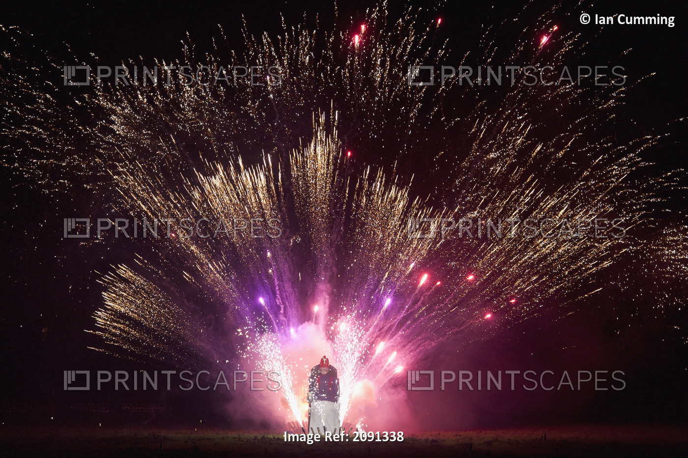 Fireworks Exploding From Effigy Of Pope Paul V On Bonfire Night, Lewes, East ...