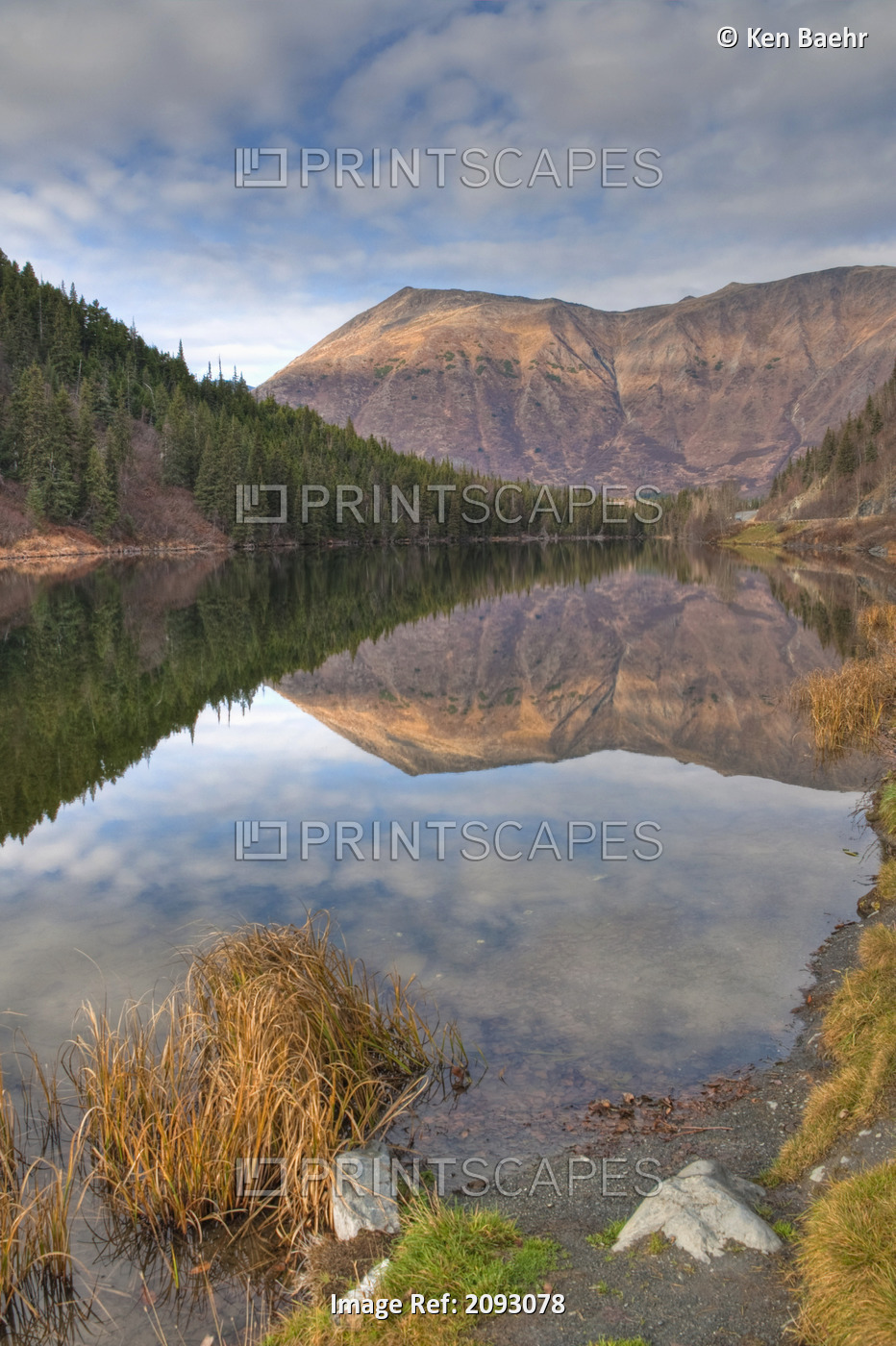 View Of Mountains Reflected In Jerome Lake Near The Juction Of Seward And ...