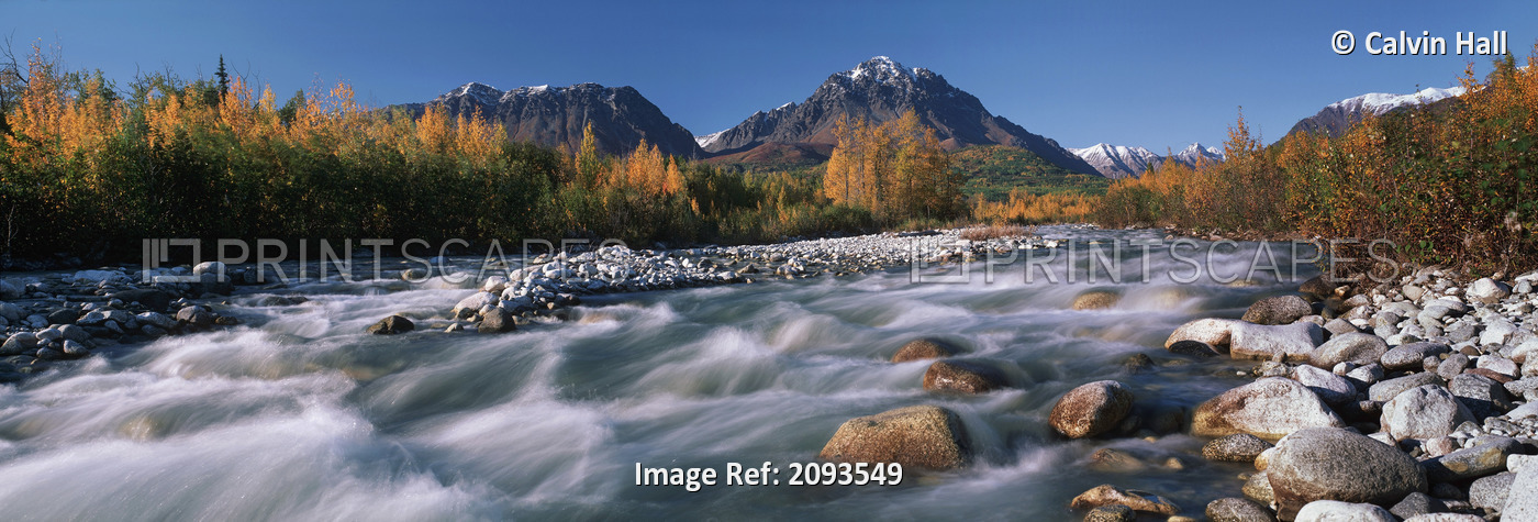 Scenic Of Granite Creek In Autumn Sc Alaska