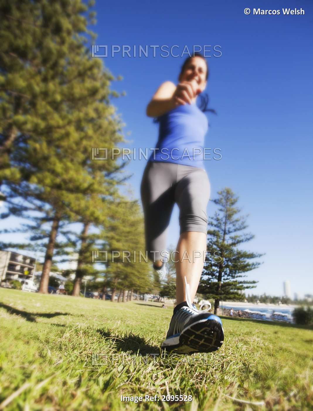 A Young Woman Running; Gold Coast Queensland Australia