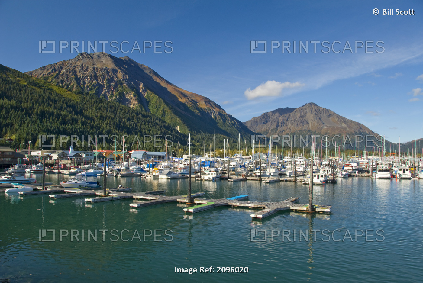 Scenic View Of The Seward Small Boat Harbor On Resurrection Bay On A Sunny Day ...