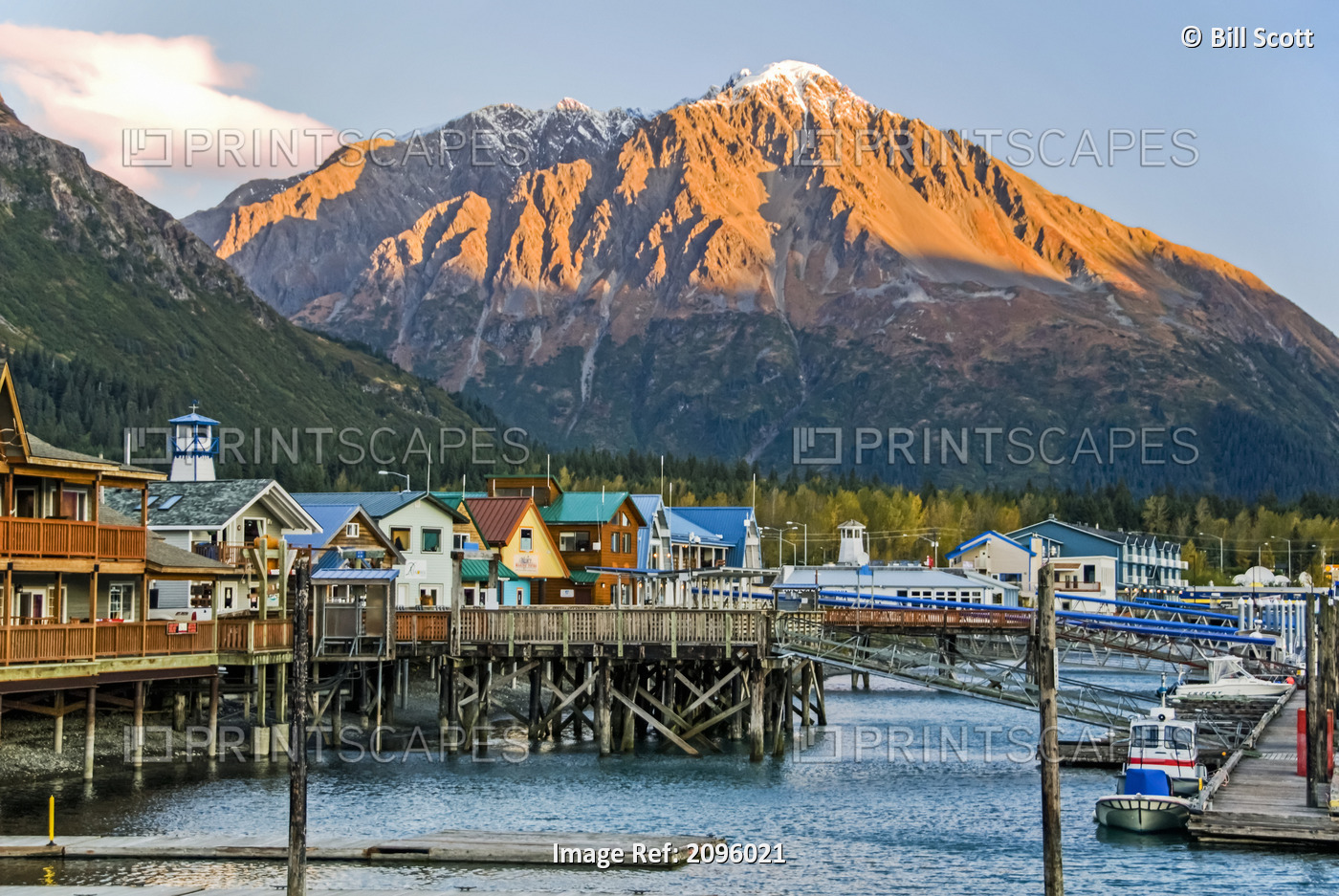 Scenic View Of The Seward Small Boat Harbor On Resurrection Bay At Sunset On ...