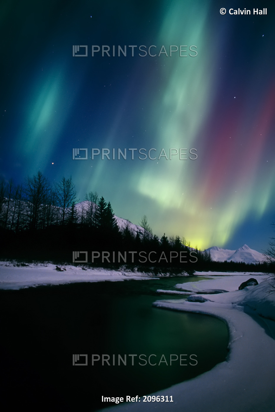 Northern Lights Over Portage River Valley Sc Alaska