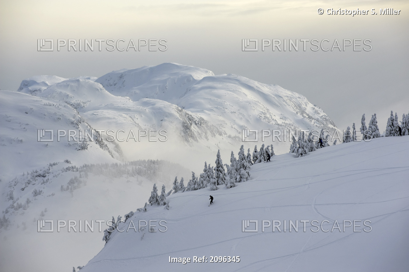 Snowboarders And Skiers Enjoy The Freshly Snow Covered East-Side Of The ...