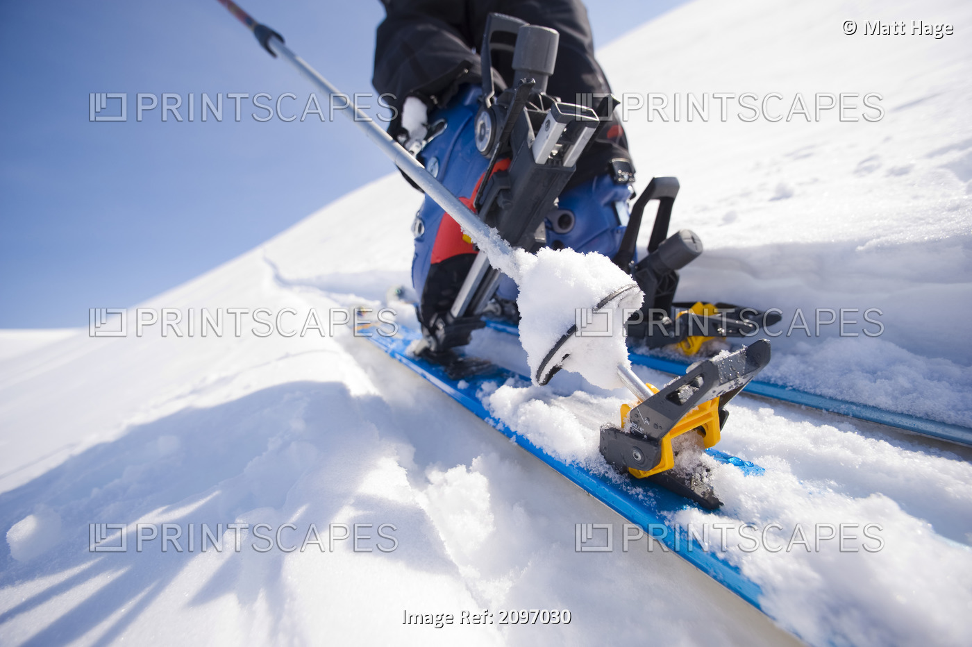 Close Up Of A Backcountry Skiers Ski And Boot In Motion On A Trek Towards ...
