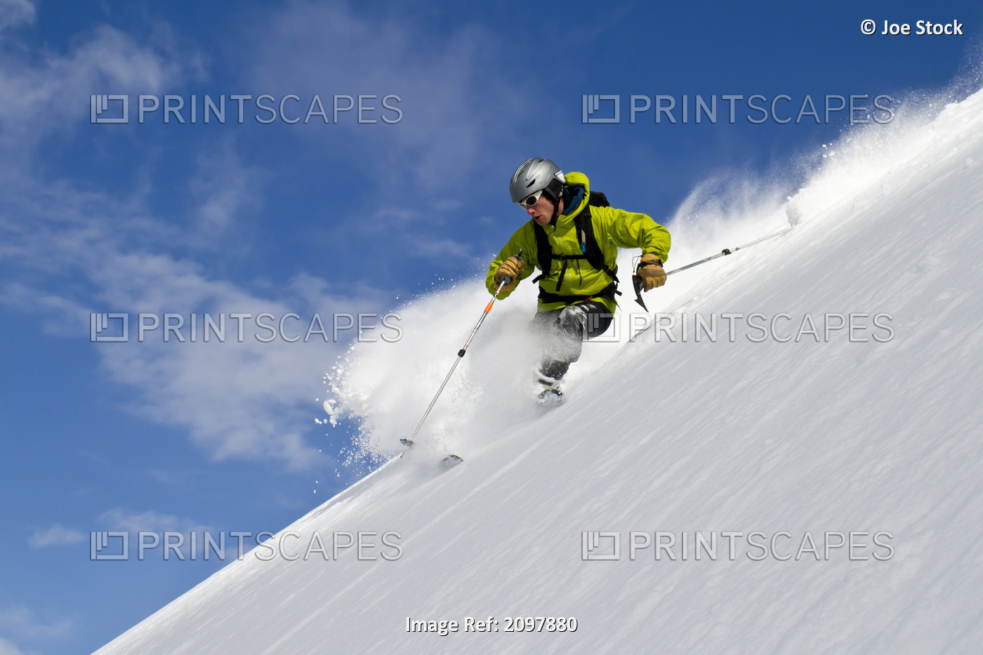 Man Skiing The S Couloir On The North Face Of Ptarmigan Peak, Chugach ...