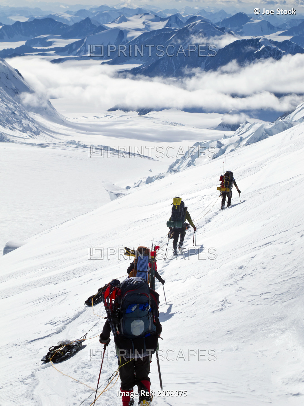 Mountaineer Group Descends Into The Maccarthy Gap On The King Trench Route, Mt. ...