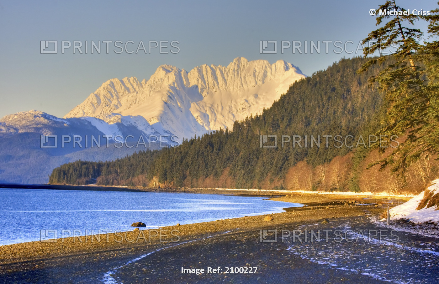 View Of The Beach At Echo Cove North Of Juneau Southeast Alaska Winter, Hdr ...